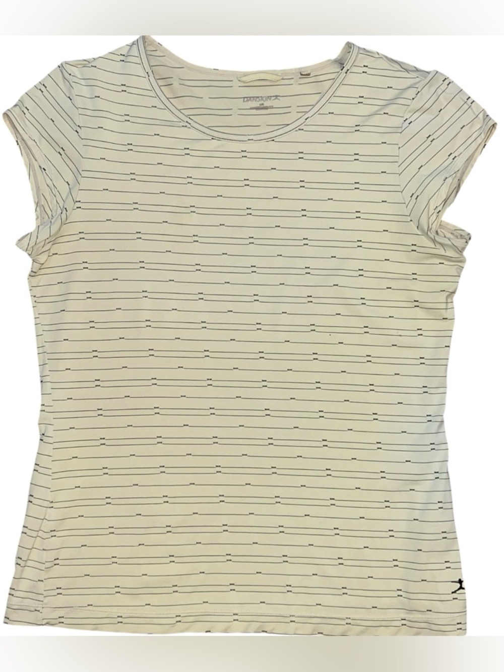 Danskin Large Athletic Yellow Women Short Sleeve TShirt Silky Soft Stretchy